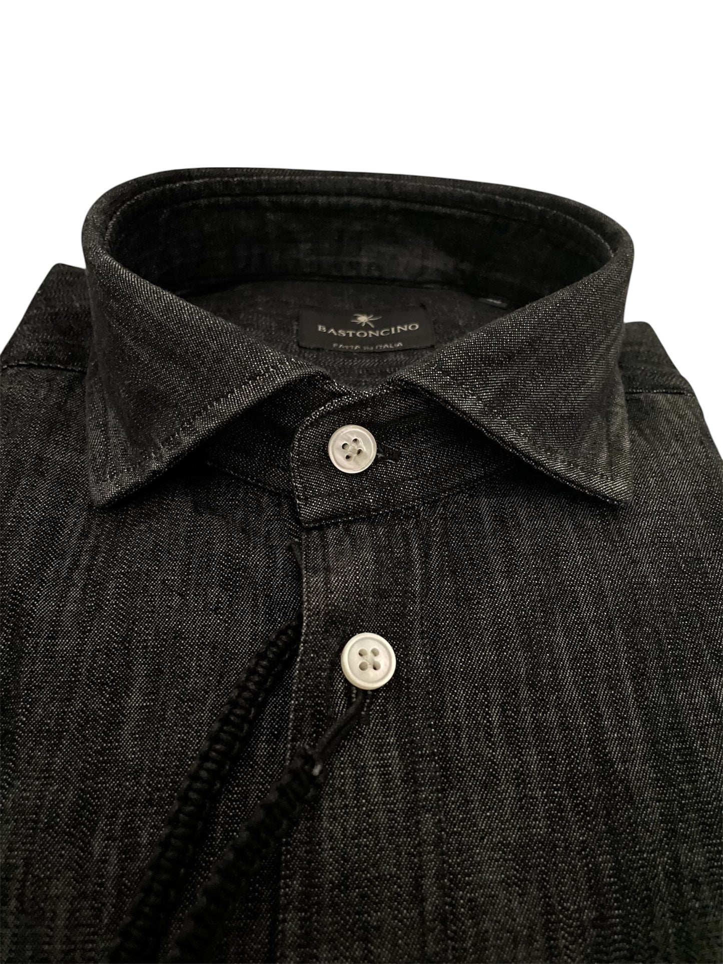 Camicia-Denim-Nero-Bastoncino