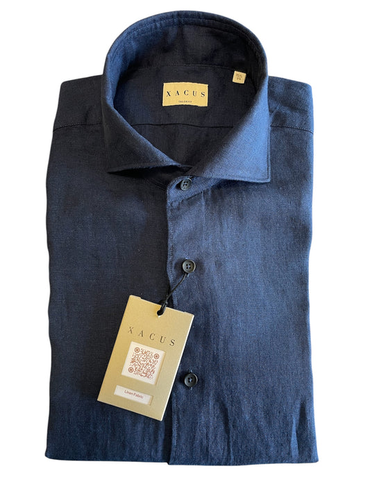 Camicia-Xacus-Uomo-Lino-Blu